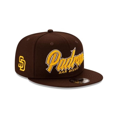 Brown San Diego Padres Hat - New Era MLB Slab 9FIFTY Snapback Caps USA4861203